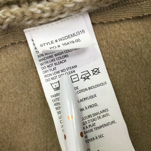 PrAna Tan Waterfall Wool Blend Knit Long Sleeve Open Cardigan Women’s Size M - Picture 7 of 15